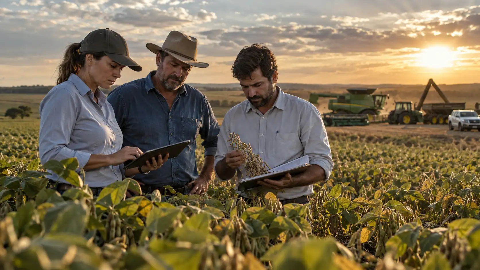Perícia Vistoria Agrícola com vistoriador da seguradora avaliando lavoura em fazenda