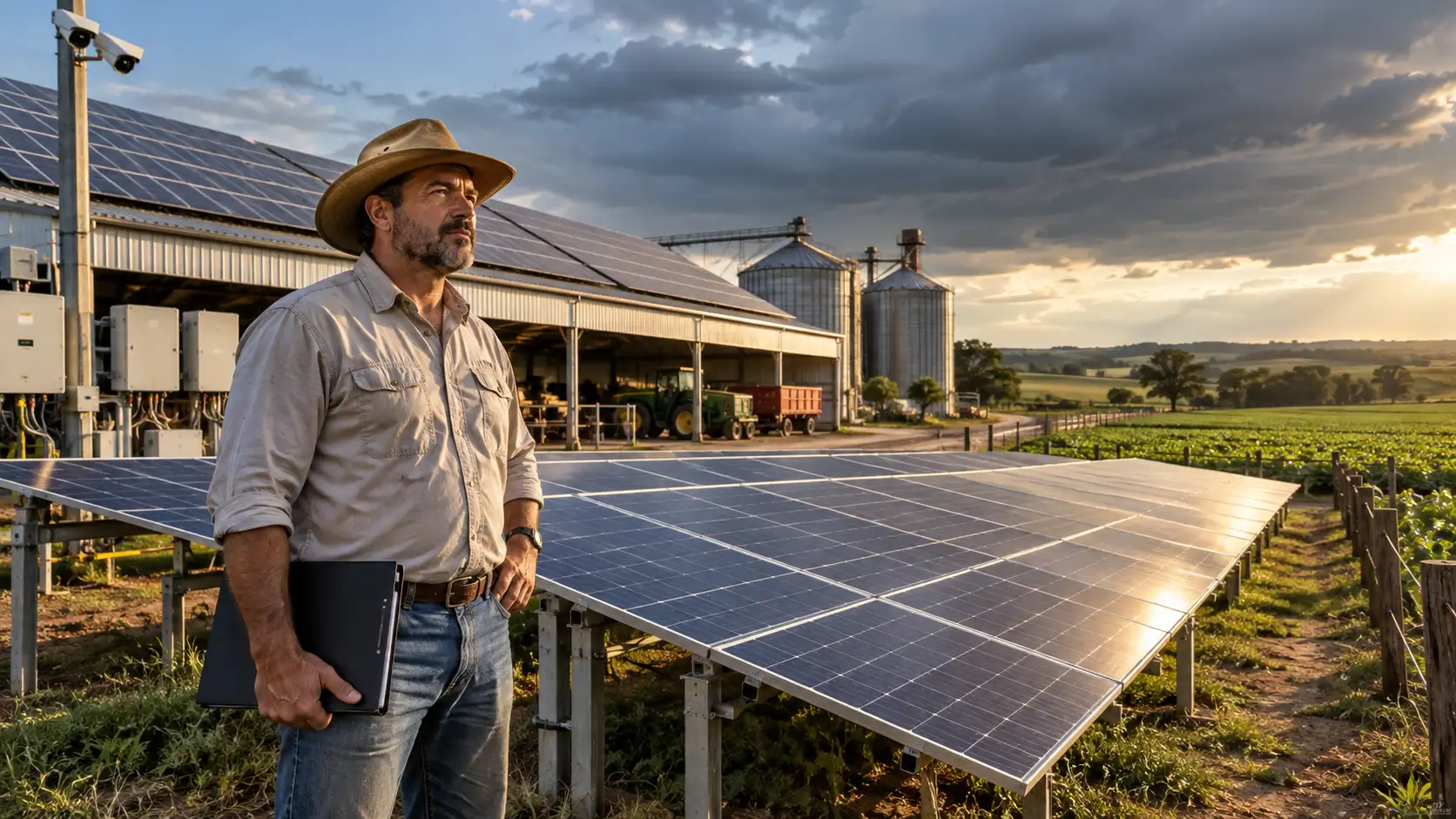 Seguro para placas solares rurais em sistema de energia fotovoltaica no campo